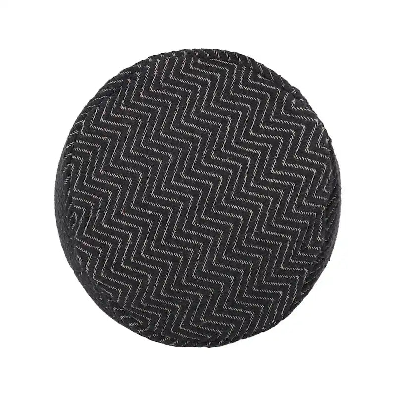 Pouf Cilindrico Zigzag Boho Intrecciato a Mano – Cotone e Imbottitura in Polistirolo, Nessun Montaggio
