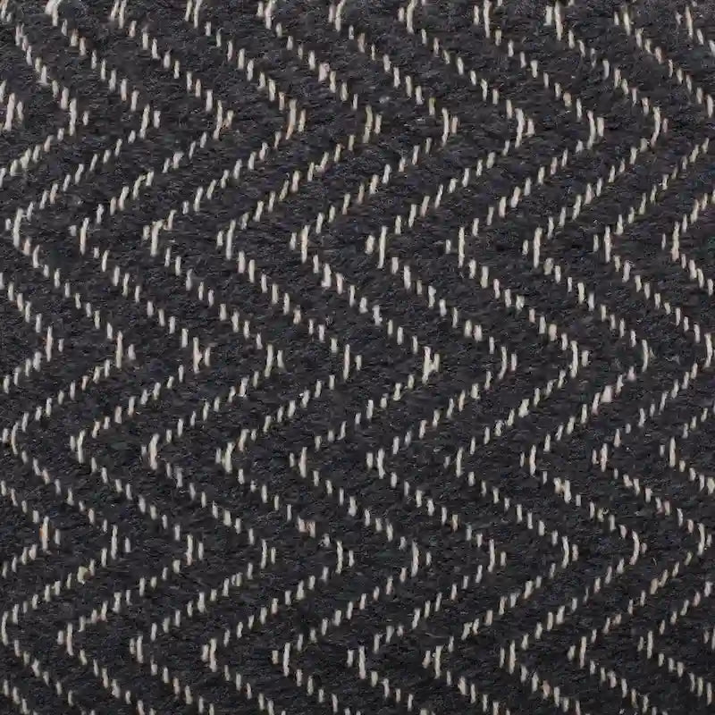 Pouf Cilindrico Zigzag Boho Intrecciato a Mano – Cotone e Imbottitura in Polistirolo, Nessun Montaggio