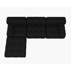 Divano sezionale a L modulare convertibile – Divano minimalista in velluto con chaise longue e pouf