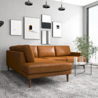 Divano angolare componibile in tessuto Mid-Century Modern con gambe in legno massello