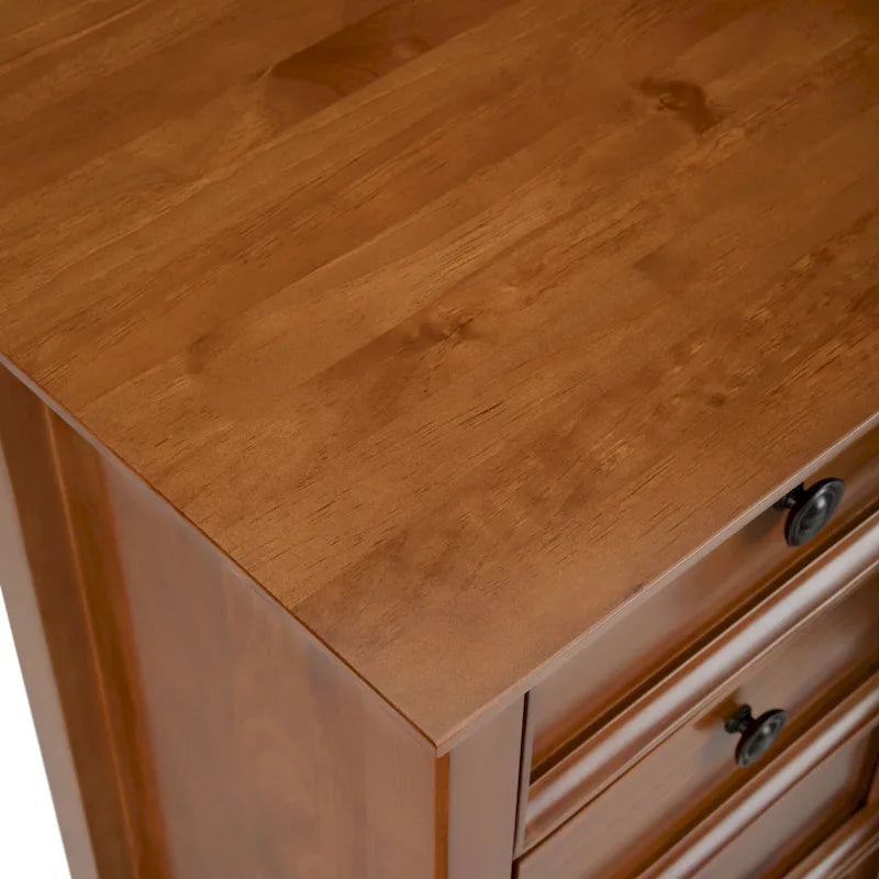 Armadio contenitore medio a 4 cassetti in legno massiccio, larghezza 94 cm, con ripiani regolabili