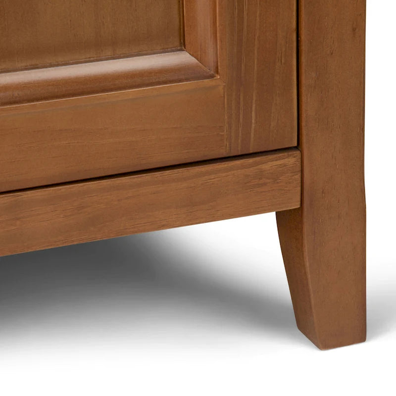 Armadio contenitore medio a 4 cassetti in legno massiccio, larghezza 94 cm, con ripiani regolabili