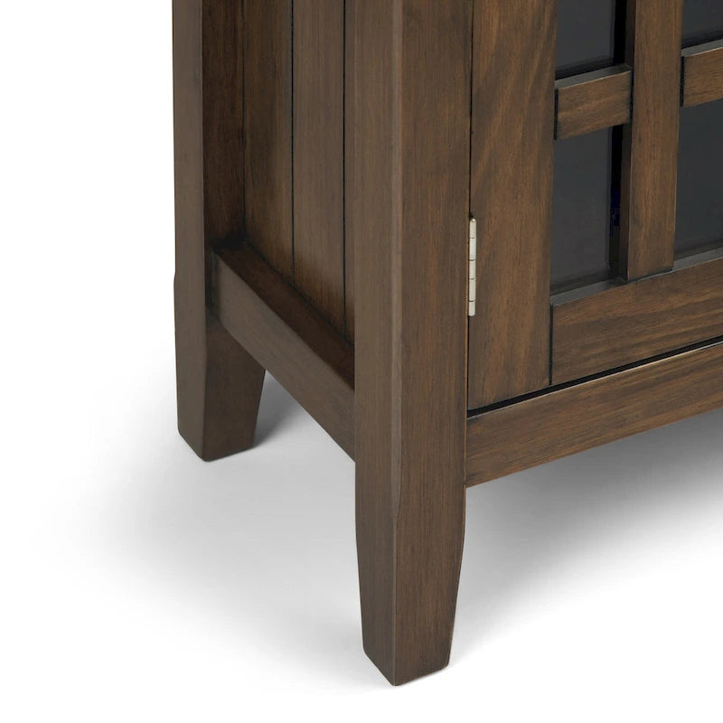 Armadio contenitore medio a 4 cassetti in legno massiccio, larghezza 94 cm, con ripiani regolabili