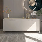 Mobile dispensa a 4 ante con venatura del legno e gambe in metallo dorato, 81.5"L