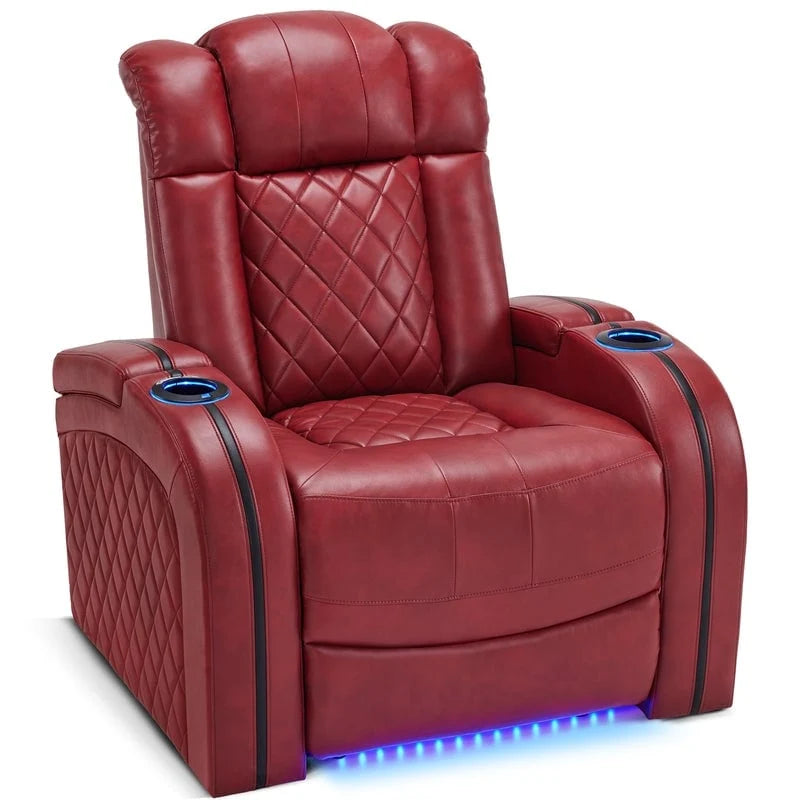 Poltrona reclinabile elettrica con poggiatesta regolabile, doppio motore, illuminazione LED e porta USB