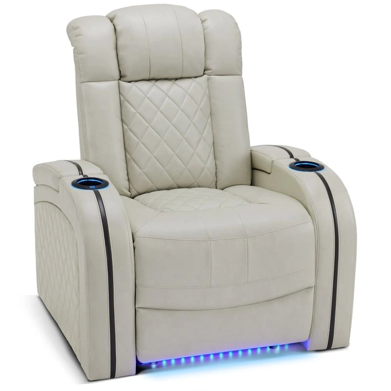 Poltrona reclinabile elettrica con poggiatesta regolabile, doppio motore, illuminazione LED e porta USB