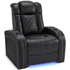 Poltrona reclinabile elettrica con poggiatesta regolabile, doppio motore, illuminazione LED e porta USB