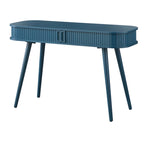 Scrivania Mid-Century Moderna con Contenitore Nascosto | MDF e Gambe in Legno di Gomma
