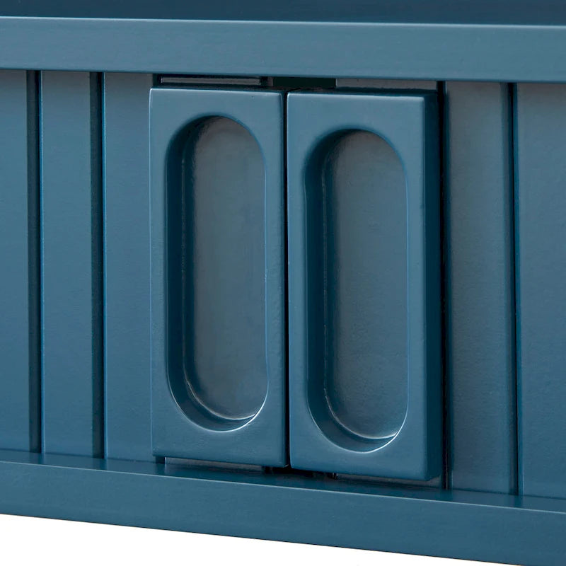 Scrivania Mid-Century Moderna con Contenitore Nascosto | MDF e Gambe in Legno di Gomma