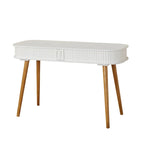 Scrivania Mid-Century Moderna con Contenitore Nascosto | MDF e Gambe in Legno di Gomma
