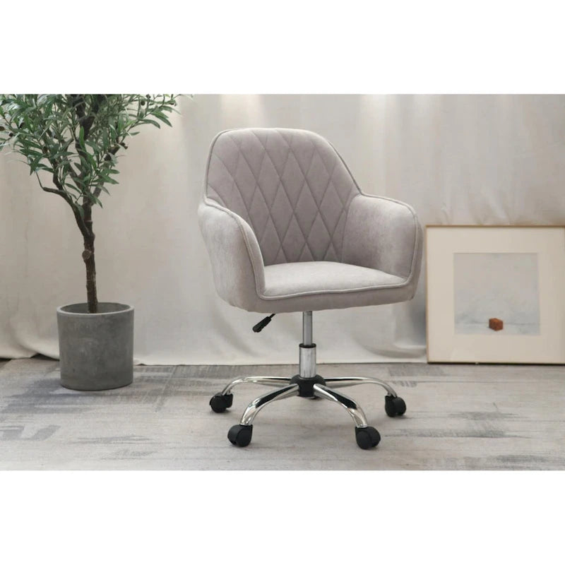 Sedia da ufficio ergonomica regolabile in tessuto, con ruote e girevole a 360°