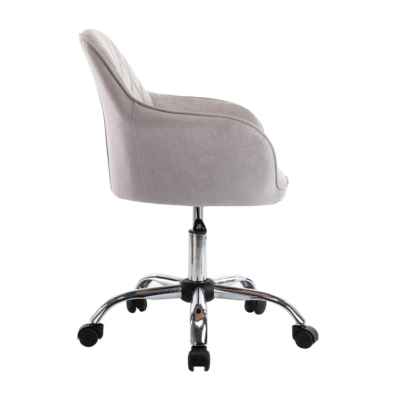 Sedia da ufficio ergonomica regolabile in tessuto, con ruote e girevole a 360°