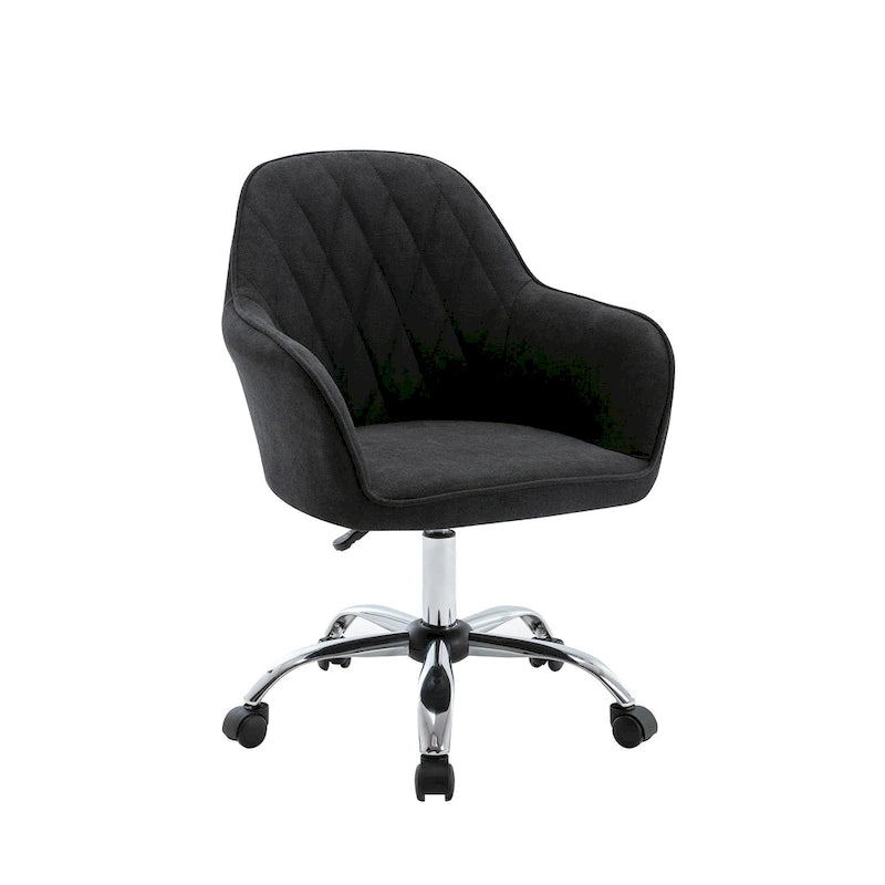 Sedia da ufficio ergonomica regolabile in tessuto, con ruote e girevole a 360°