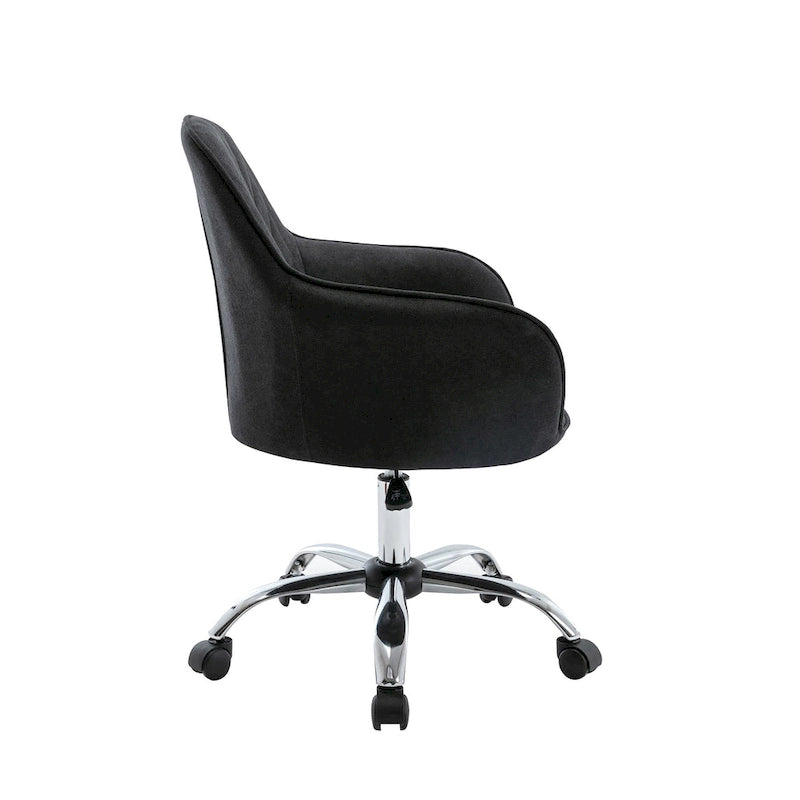 Sedia da ufficio ergonomica regolabile in tessuto, con ruote e girevole a 360°