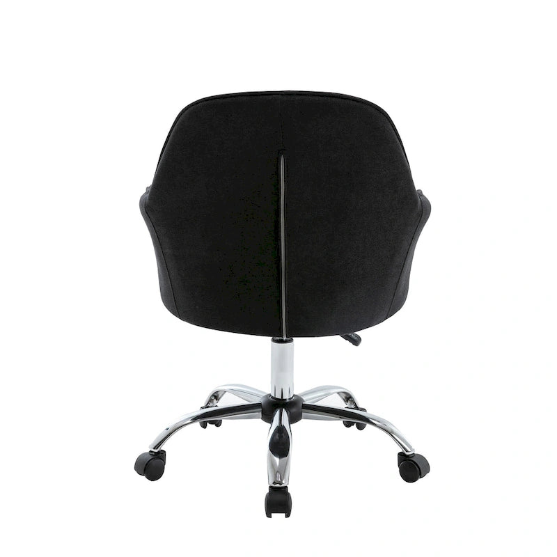 Sedia da ufficio ergonomica regolabile in tessuto, con ruote e girevole a 360°