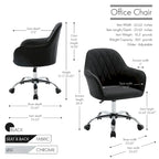Sedia da ufficio ergonomica regolabile in tessuto, con ruote e girevole a 360°