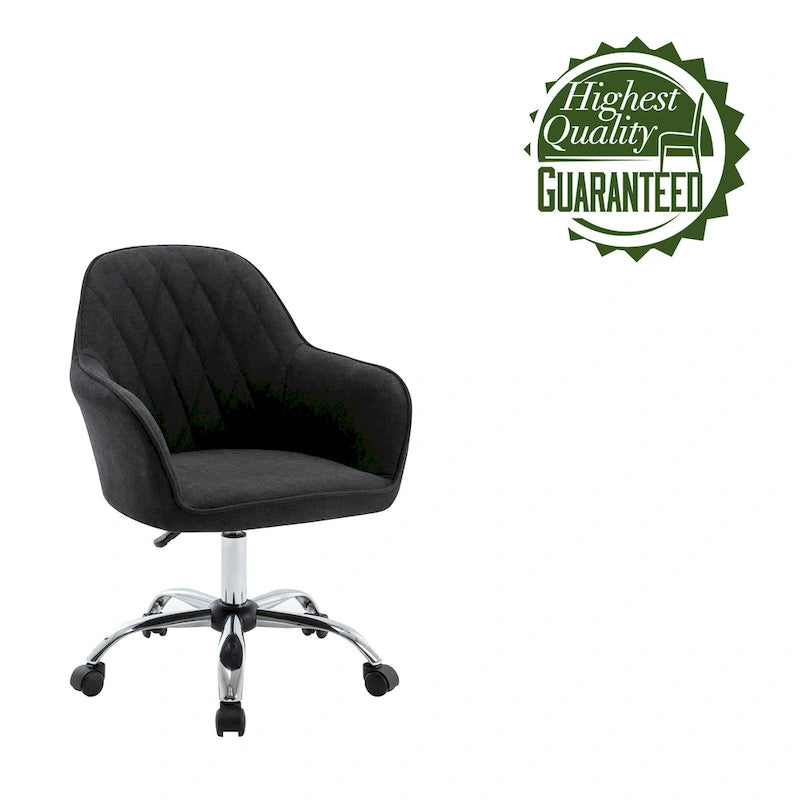 Sedia da ufficio ergonomica regolabile in tessuto, con ruote e girevole a 360°
