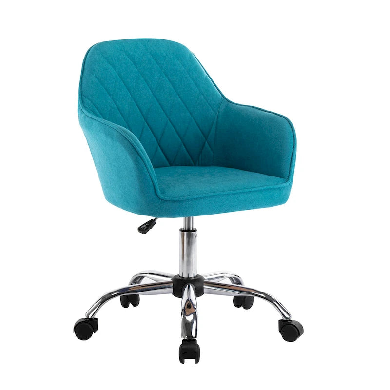 Sedia da ufficio ergonomica regolabile in tessuto, con ruote e girevole a 360°