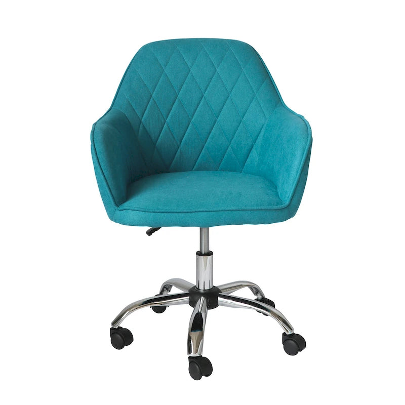 Sedia da ufficio ergonomica regolabile in tessuto, con ruote e girevole a 360°