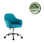 Sedia da ufficio ergonomica regolabile in tessuto, con ruote e girevole a 360°