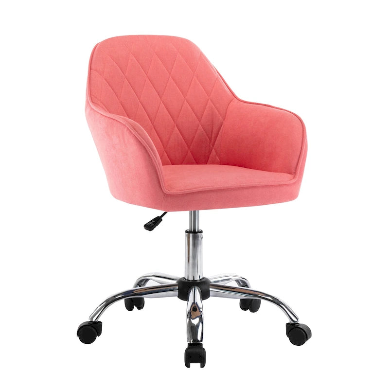 Sedia da ufficio ergonomica regolabile in tessuto, con ruote e girevole a 360°