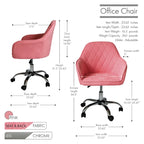 Sedia da ufficio ergonomica regolabile in tessuto, con ruote e girevole a 360°