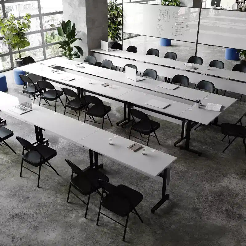 Flash Furniture Palmer Tavolo per la Formazione Pieghevole a Nido d'Ape Robusto di Grado Commerciale con Gambe a T, Pannello per la Privacy, Piano del Tavolo e Struttura