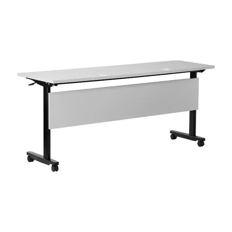 Flash Furniture Palmer Tavolo per la Formazione Pieghevole a Nido d'Ape Robusto di Grado Commerciale con Gambe a T, Pannello per la Privacy, Piano del Tavolo e Struttura