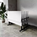 Flash Furniture Palmer Tavolo per la Formazione Pieghevole a Nido d'Ape Robusto di Grado Commerciale con Gambe a T, Pannello per la Privacy, Piano del Tavolo e Struttura