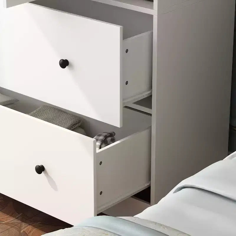 Famapy Armadio 2 Ante con Asta Appendiabiti e Specchio 2 Cassetti