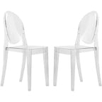 LeisureMod Marion Acrylic Modern Chair, Mid-Century Ghost Chair with Molded Seat, Ideal for Dining Room, Kitchen, Office, Lounge, Cafe, or Workspace