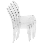 LeisureMod Marion Sedia Moderna in Acrilico, Sedia Ghost Mid-Century con Seduta Sagomata, Ideale per Sala da Pranzo, Cucina, Ufficio, Salotto, Caffè o Spazio di Lavoro