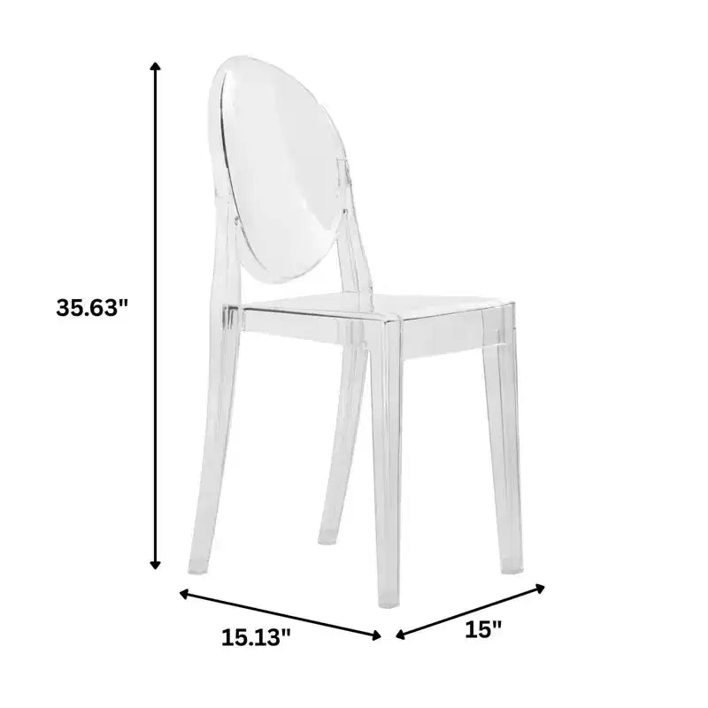 LeisureMod Marion Sedia Moderna in Acrilico, Sedia Ghost Mid-Century con Seduta Sagomata, Ideale per Sala da Pranzo, Cucina, Ufficio, Salotto, Caffè o Spazio di Lavoro