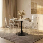 LeisureMod Marion Sedia Moderna in Acrilico, Sedia Ghost Mid-Century con Seduta Sagomata, Ideale per Sala da Pranzo, Cucina, Ufficio, Salotto, Caffè o Spazio di Lavoro