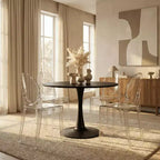 LeisureMod Marion Sedia Moderna in Acrilico, Sedia Ghost Mid-Century con Seduta Sagomata, Ideale per Sala da Pranzo, Cucina, Ufficio, Salotto, Caffè o Spazio di Lavoro