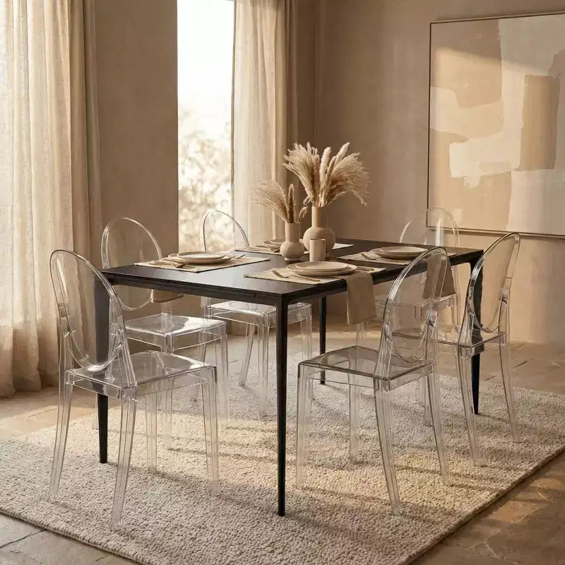 LeisureMod Marion Sedia Moderna in Acrilico, Sedia Ghost Mid-Century con Seduta Sagomata, Ideale per Sala da Pranzo, Cucina, Ufficio, Salotto, Caffè o Spazio di Lavoro