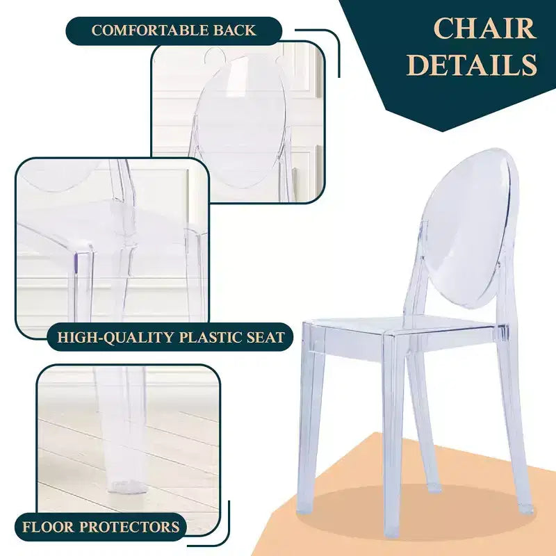 LeisureMod Marion Sedia Moderna in Acrilico, Sedia Ghost Mid-Century con Seduta Sagomata, Ideale per Sala da Pranzo, Cucina, Ufficio, Salotto, Caffè o Spazio di Lavoro