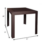 LeisureMod Tavolo da pranzo quadrato per esterni Mace Collection da 31 pollici - Tavolo da bistrò moderno in tessuto resistente alle intemperie