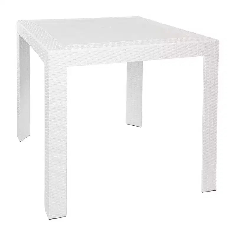 LeisureMod Tavolo da pranzo quadrato per esterni Mace Collection da 31 pollici - Tavolo da bistrò moderno in tessuto resistente alle intemperie