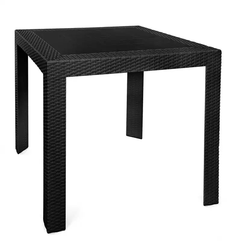 LeisureMod Tavolo da pranzo quadrato per esterni Mace Collection da 31 pollici - Tavolo da bistrò moderno in tessuto resistente alle intemperie