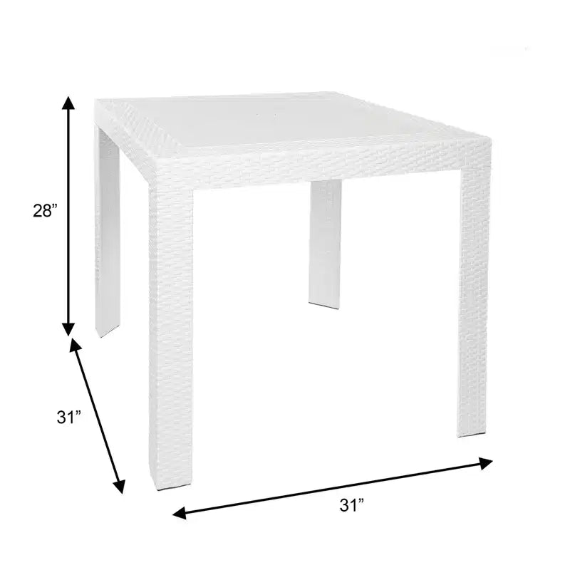 LeisureMod Tavolo da pranzo quadrato per esterni Mace Collection da 31 pollici - Tavolo da bistrò moderno in tessuto resistente alle intemperie