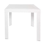 LeisureMod Tavolo da pranzo quadrato per esterni Mace Collection da 31 pollici - Tavolo da bistrò moderno in tessuto resistente alle intemperie