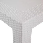 LeisureMod Tavolo da pranzo quadrato per esterni Mace Collection da 31 pollici - Tavolo da bistrò moderno in tessuto resistente alle intemperie
