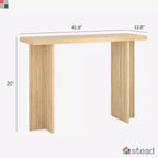 Consolle scanalata Stead - Tavolino d'ingresso piccolo per spazi stretti - Mobili da soggiorno - Tavolo d'ingresso in legno massiccio