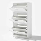 VECELO Scarpiera a 3 Ripiani per Ingresso con 3 Cassetti a Scomparsa, Organizer Slim Autoportante, Bianco