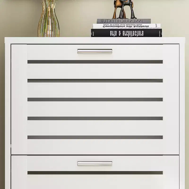 VECELO Scarpiera a 3 Ripiani per Ingresso con 3 Cassetti a Scomparsa, Organizer Slim Autoportante, Bianco