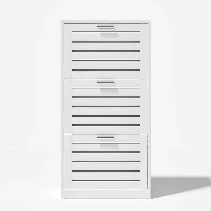 VECELO Scarpiera a 3 Ripiani per Ingresso con 3 Cassetti a Scomparsa, Organizer Slim Autoportante, Bianco