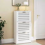 VECELO Scarpiera a 3 Ripiani per Ingresso con 3 Cassetti a Scomparsa, Organizer Slim Autoportante, Bianco