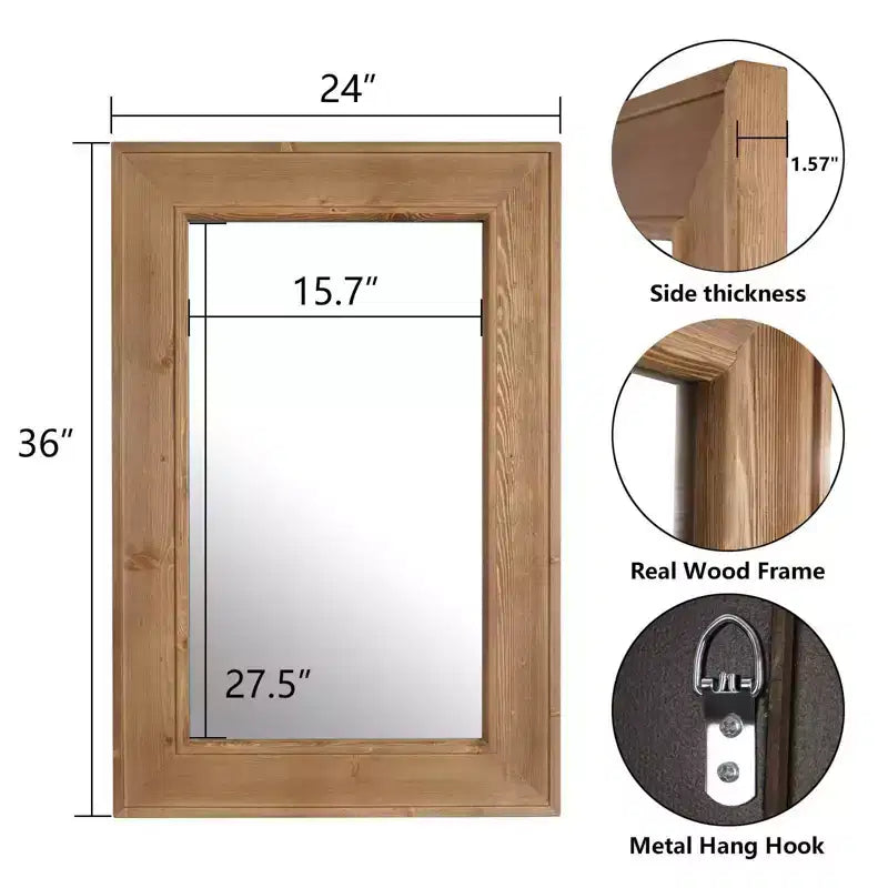 WallBeyond Specchio in Legno Lavato Naturale