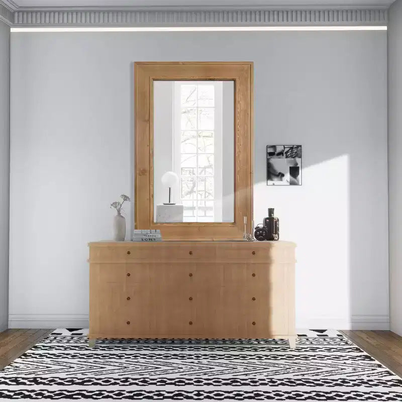 WallBeyond Specchio in Legno Lavato Naturale